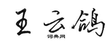 駱恆光王雲鴿行書個性簽名怎么寫