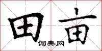 丁謙田畝楷書怎么寫