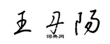 梁錦英王丹陽草書個性簽名怎么寫