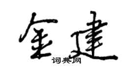 曾慶福金建行書個性簽名怎么寫