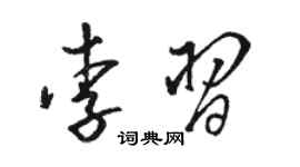 駱恆光李習草書個性簽名怎么寫