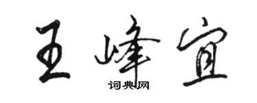 駱恆光王峰宜行書個性簽名怎么寫