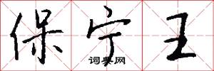 保寧王怎么寫好看