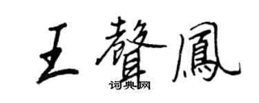 王正良王聲鳳行書個性簽名怎么寫