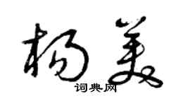 曾慶福楊美草書個性簽名怎么寫