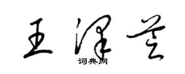 梁錦英王澤芝草書個性簽名怎么寫