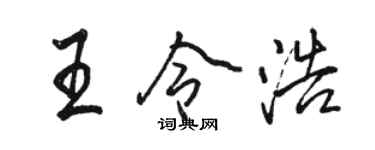 駱恆光王令浩行書個性簽名怎么寫