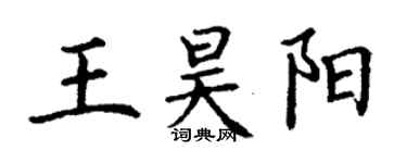 丁謙王昊陽楷書個性簽名怎么寫