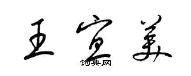 梁錦英王宜美草書個性簽名怎么寫