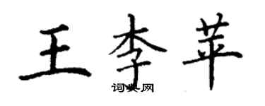 丁謙王李苹楷書個性簽名怎么寫