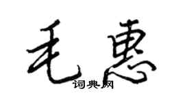王正良毛惠行書個性簽名怎么寫