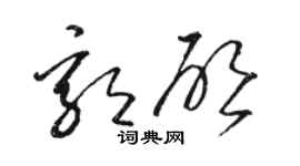 駱恆光郭啟草書個性簽名怎么寫