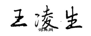 曾慶福王凌生行書個性簽名怎么寫