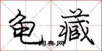 龐中華龜藏行書怎么寫