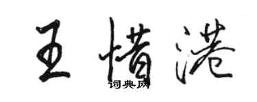 駱恆光王惜港行書個性簽名怎么寫