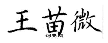 丁謙王苗微楷書個性簽名怎么寫