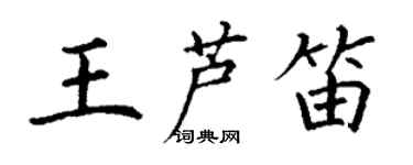 丁謙王蘆笛楷書個性簽名怎么寫