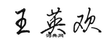 駱恆光王英歡行書個性簽名怎么寫