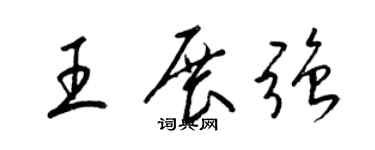 梁錦英王展強草書個性簽名怎么寫