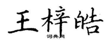 丁謙王梓皓楷書個性簽名怎么寫