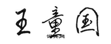 駱恆光王童國行書個性簽名怎么寫