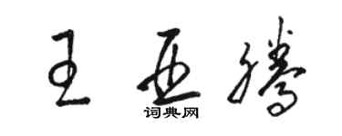 駱恆光王亞騰草書個性簽名怎么寫