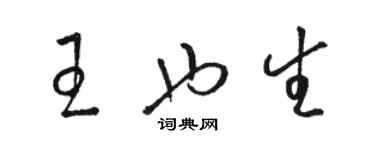 駱恆光王也生草書個性簽名怎么寫