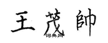 何伯昌王茂帥楷書個性簽名怎么寫