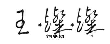 駱恆光王燦燦草書個性簽名怎么寫