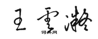 駱恆光王雲凝草書個性簽名怎么寫