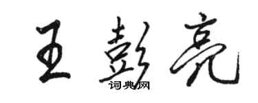 駱恆光王彭亮行書個性簽名怎么寫