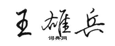 駱恆光王雄兵行書個性簽名怎么寫