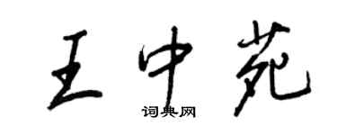 王正良王中苑行書個性簽名怎么寫