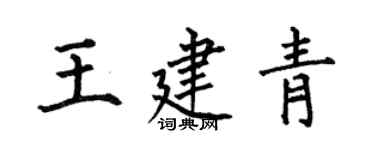 何伯昌王建青楷書個性簽名怎么寫
