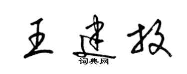 梁錦英王建放草書個性簽名怎么寫