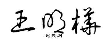 曾慶福王明樺草書個性簽名怎么寫