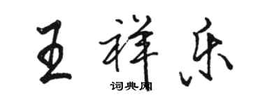 駱恆光王祥樂行書個性簽名怎么寫