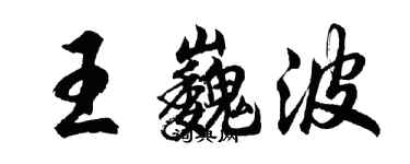 胡問遂王巍波行書個性簽名怎么寫