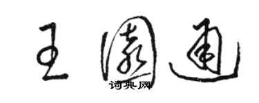 駱恆光王園通草書個性簽名怎么寫