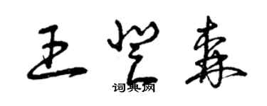 曾慶福王登森草書個性簽名怎么寫