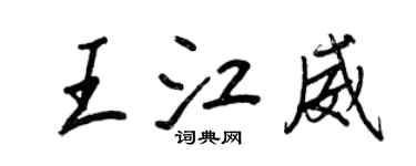 王正良王江威行書個性簽名怎么寫