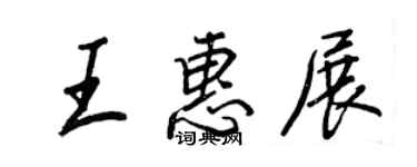 王正良王惠展行書個性簽名怎么寫