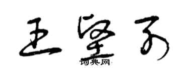 曾慶福王堅列草書個性簽名怎么寫