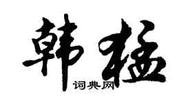 胡問遂韓猛行書個性簽名怎么寫