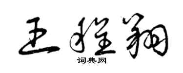 曾慶福王程翔草書個性簽名怎么寫