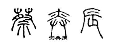 陳聲遠蔡奕辰篆書個性簽名怎么寫