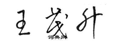 駱恆光王茂升草書個性簽名怎么寫