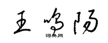 梁錦英王鳴陽草書個性簽名怎么寫