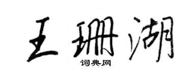 王正良王珊湖行書個性簽名怎么寫