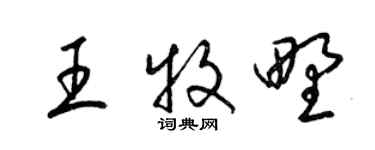 梁錦英王牧野草書個性簽名怎么寫